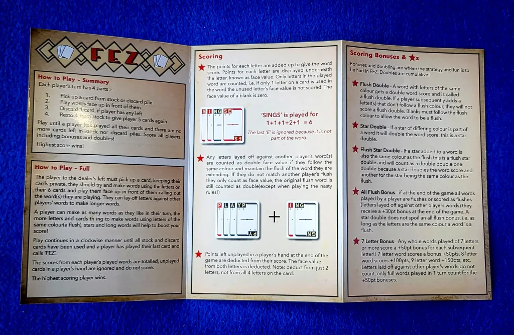 FEZ instructions expanded back