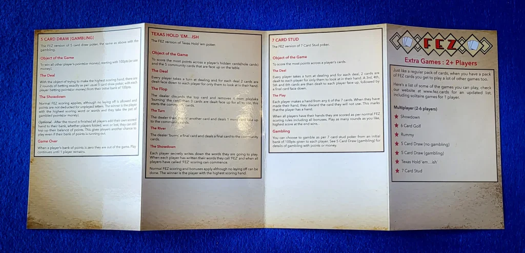 FEZ Instruction leaflet